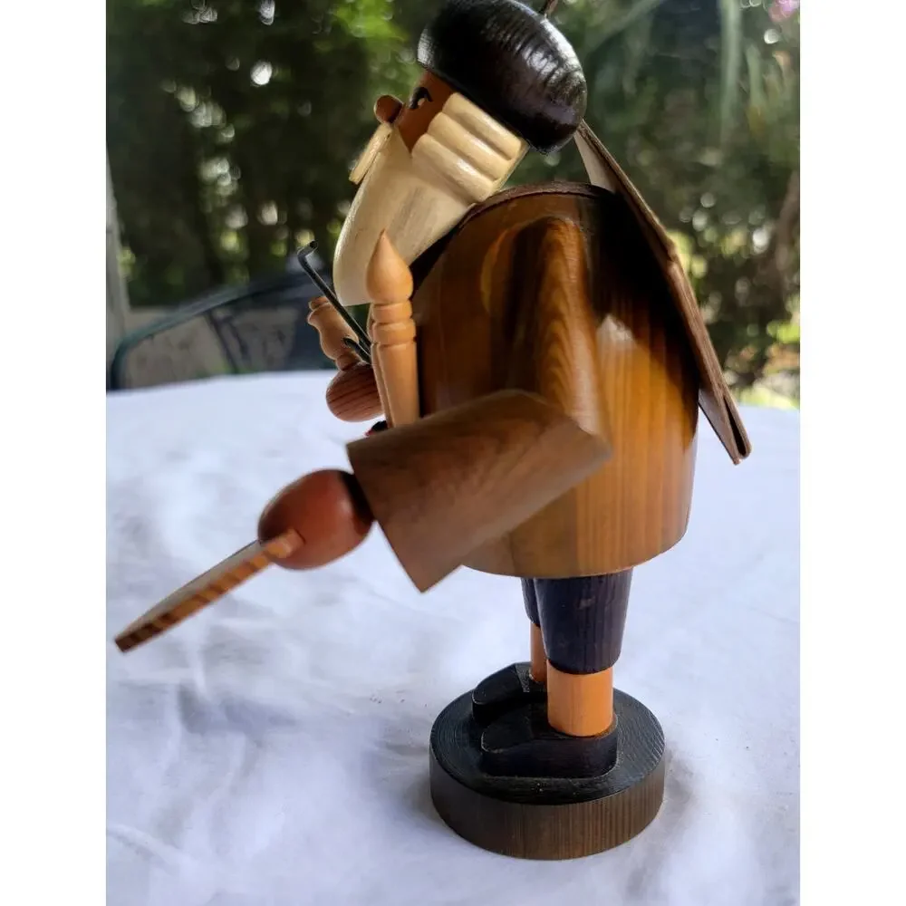 Vintage Erzgebirge Painter Wood Smoker Figure German Folk Art Artist Decor